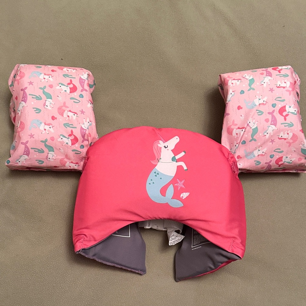 Unicorn Mermaid Kids Swim Vest - Pink